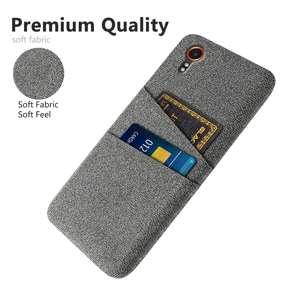 For Samsung Galaxy Xcover7 Cell Phone Case Dual Card Holder Cloth Texture Bump Proof Cover For Samsung Galaxy Xcover7 Cell Phone Case Dual Card Holder Cloth Texture Bump Proof Cover